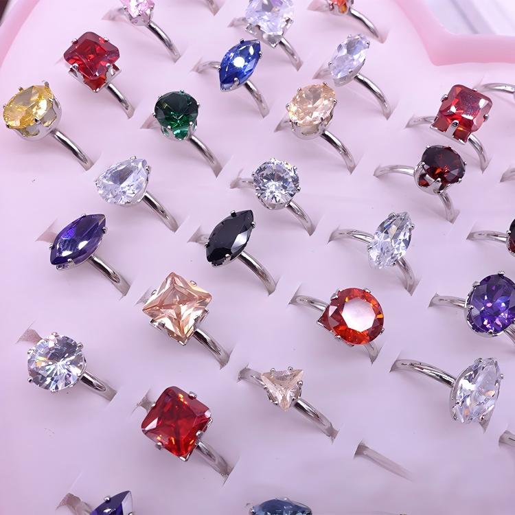 10 pairs of colored crystal zirconia rings alloy rings for ladies party rings
10 pairs of colored crystal zirconia rings alloy rings for ladies party rings