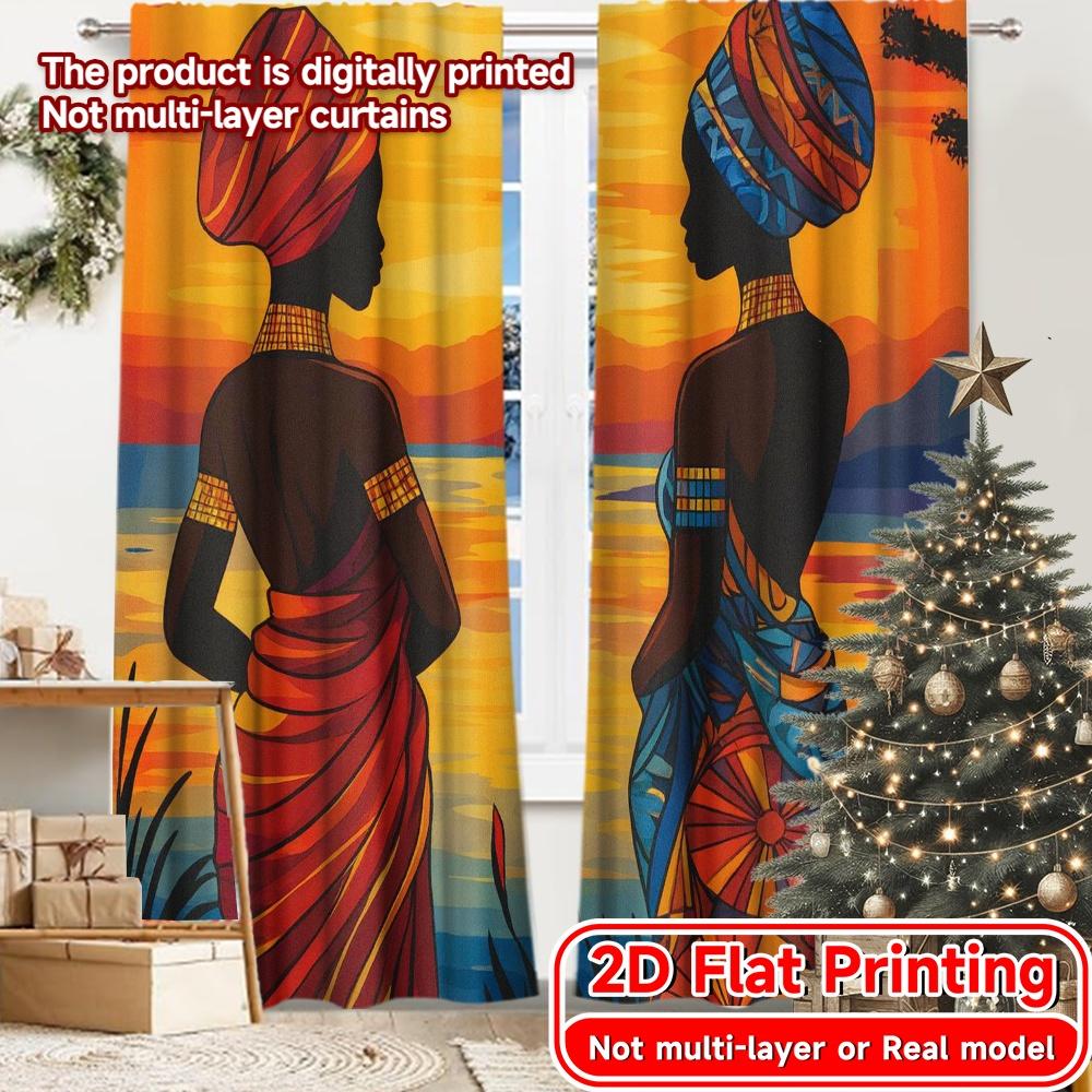 Flat Printing African Twilight Chic Creative Curtains Versatile Durable Polyester All Ldeal Room Set Of 2 Made W100*H70(CM)-Grommet top&2PCS
Flat Printing African Twilight Chic Creative Curtains Versatile Durable Polyester All Ldeal Room Set Of 2 Made W100*H70(CM)-Grommet top&2PCS