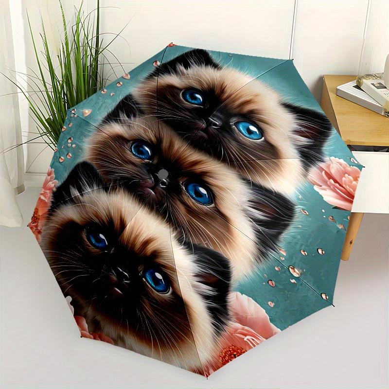 Kittens, Flowers Themed Automatic Opening and Closing Fashion umbrella Creative Design Umbrella, Portable Tri fold Small Umbrella for Men
Kittens, Flowers Themed Automatic Opening and Closing Fashion umbrella Creative Design Umbrella, Portable Tri fold Small Umbrella for Men