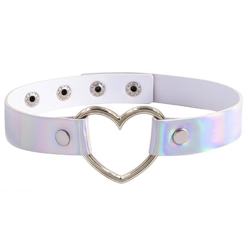 European and American Harajuku Laser Peach Heart Love Shape Collar Collar Choker Luminous Necklace Neck Strap Collarbone Necklace Neck Chain
European and American Harajuku Laser Peach Heart Love Shape Collar Collar Choker Luminous Necklace Neck Strap Collarbone Necklace Neck Chain