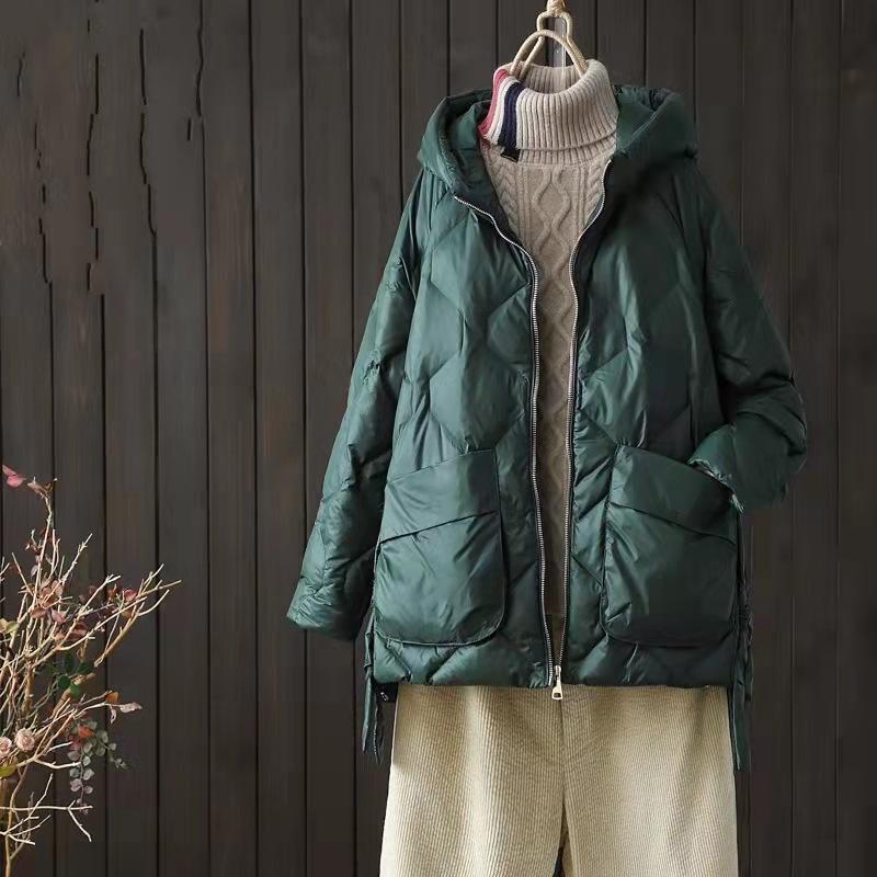 Зимняя женская белая утиная пуховая куртка повседневная свободная легкая пуховая верхняя одежда с капюшоном на молнии пуховик-парка S зелёный
Зимняя женская белая утиная пуховая куртка повседневная свободная легкая пуховая верхняя одежда с капюшоном на молнии пуховик-парка S зелёный