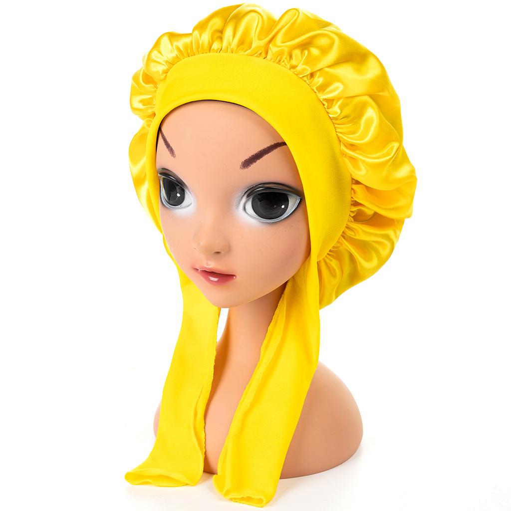 New - style Children s Solid - color Satin Round Hats with Bows, Cute Baby Sleep Hats with Two Tails and Headscarf Hats Average Size жёлтый
New - style Children s Solid - color Satin Round Hats with Bows, Cute Baby Sleep Hats with Two Tails and Headscarf Hats Average Size жёлтый