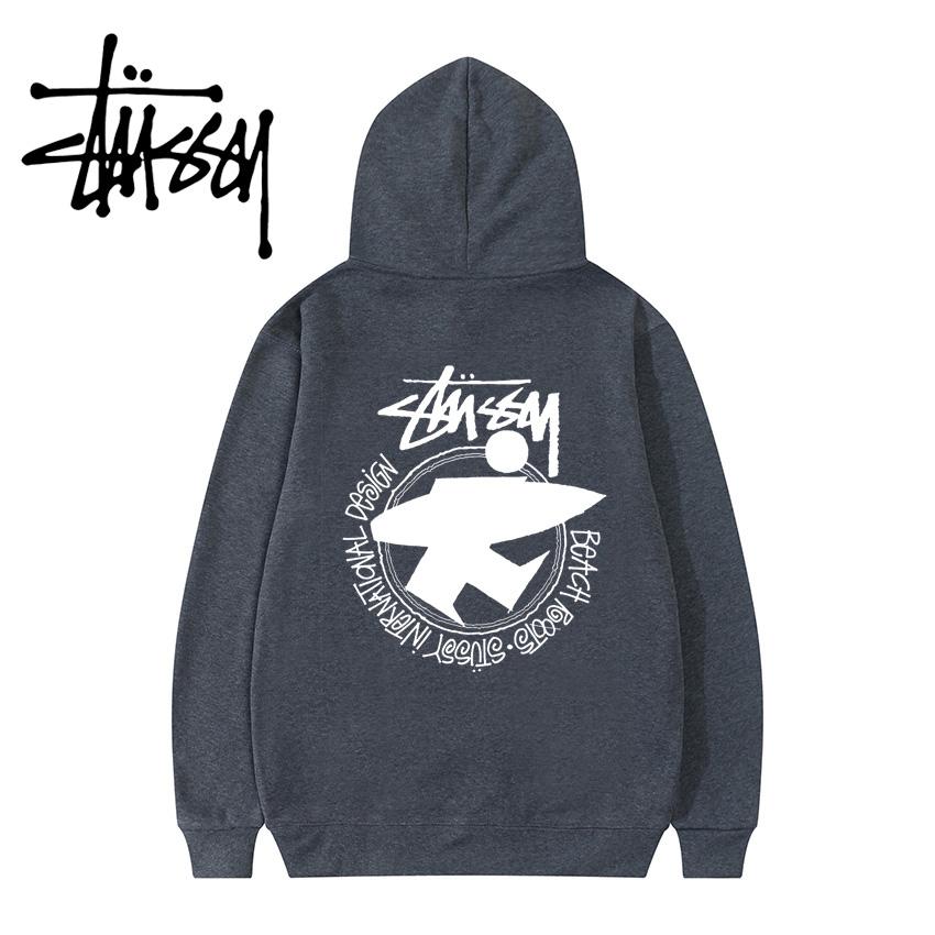 Stussy 2023, осенне-зимняя мужская и женская толстовка с капюшоном с принтом на доске для серфинга, европейский размер, большие размеры