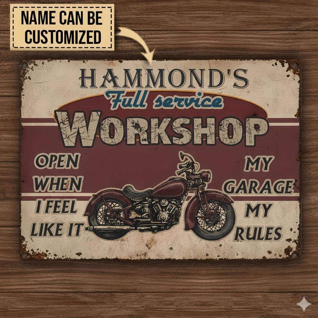 Personalized Custom Logo Metal Garage Sign Vintage Workshop Man Cave Wall Art білий
Personalized Custom Logo Metal Garage Sign Vintage Workshop Man Cave Wall Art білий