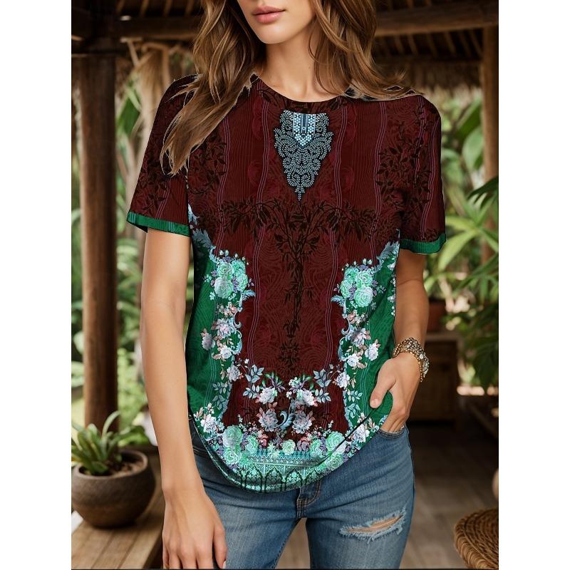 Retro Floral Print Women s T-shirt Summer Loose Casual Short-sleeved Tees Tops Clothing Multiple Styles and Sizes to Choose From 6XL
Retro Floral Print Women s T-shirt Summer Loose Casual Short-sleeved Tees Tops Clothing Multiple Styles and Sizes to Choose From 6XL