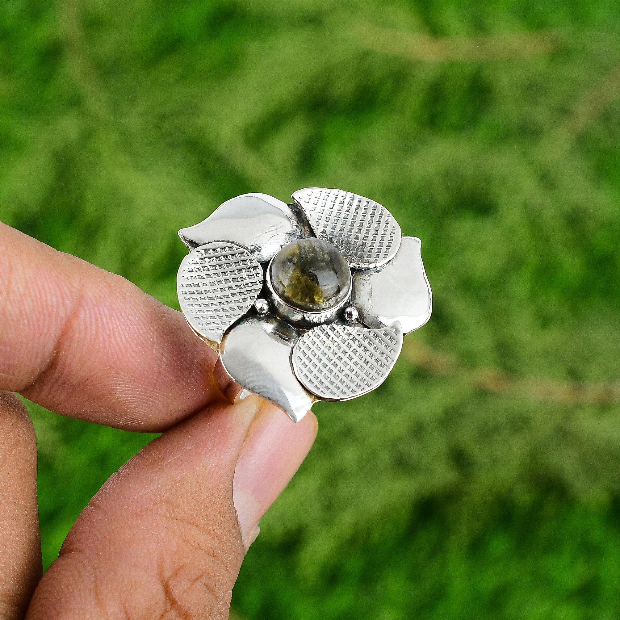 Natural Labradorite Gemstone Statement Flower Blue Adjustable Ring 925 Silver Adjustable
Natural Labradorite Gemstone Statement Flower Blue Adjustable Ring 925 Silver Adjustable
