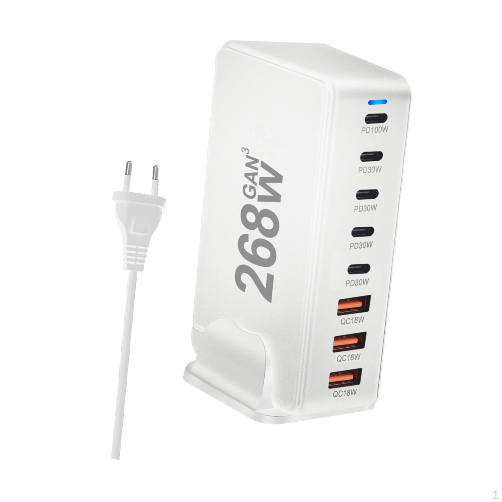 Зарядний пристрій USB C 268 Вт PD 8 портів настільний адаптер зарядна станція білого кольору білий
Зарядний пристрій USB C 268 Вт PD 8 портів настільний адаптер зарядна станція білого кольору білий