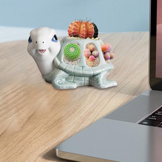 Yousheng Turtle Succulents Planter Ceramic Turtle Shaped Flower Pot Hollow Turtle Plant Pot with Drainage Hole for Herbs Succulents Cactus Tortoise
Yousheng Turtle Succulents Planter Ceramic Turtle Shaped Flower Pot Hollow Turtle Plant Pot with Drainage Hole for Herbs Succulents Cactus Tortoise