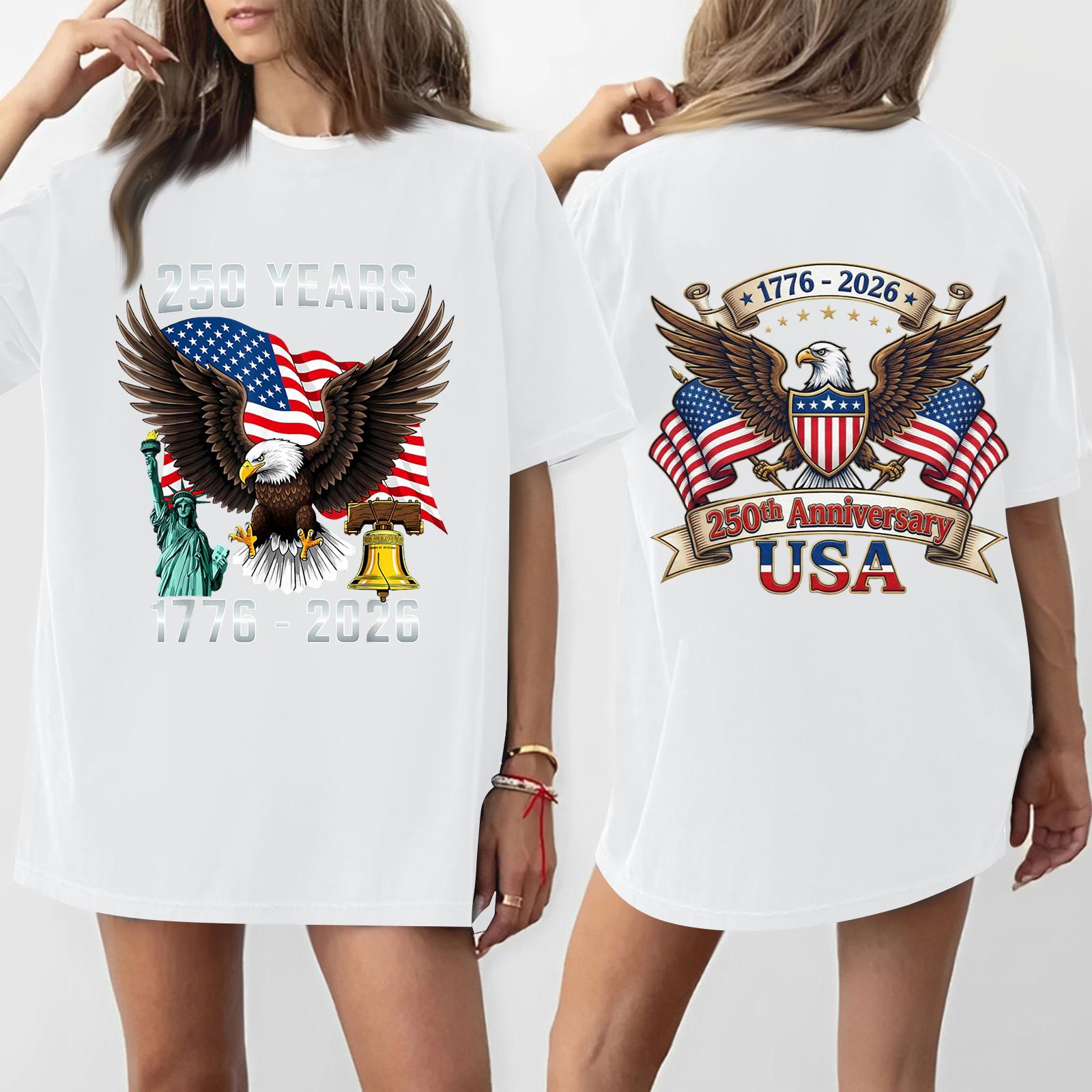 Women s Casual Independence Day 250 Anniversary Printed T-shirt Round Neck Pullover Short Sleeve Top XL білий
Women s Casual Independence Day 250 Anniversary Printed T-shirt Round Neck Pullover Short Sleeve Top XL білий