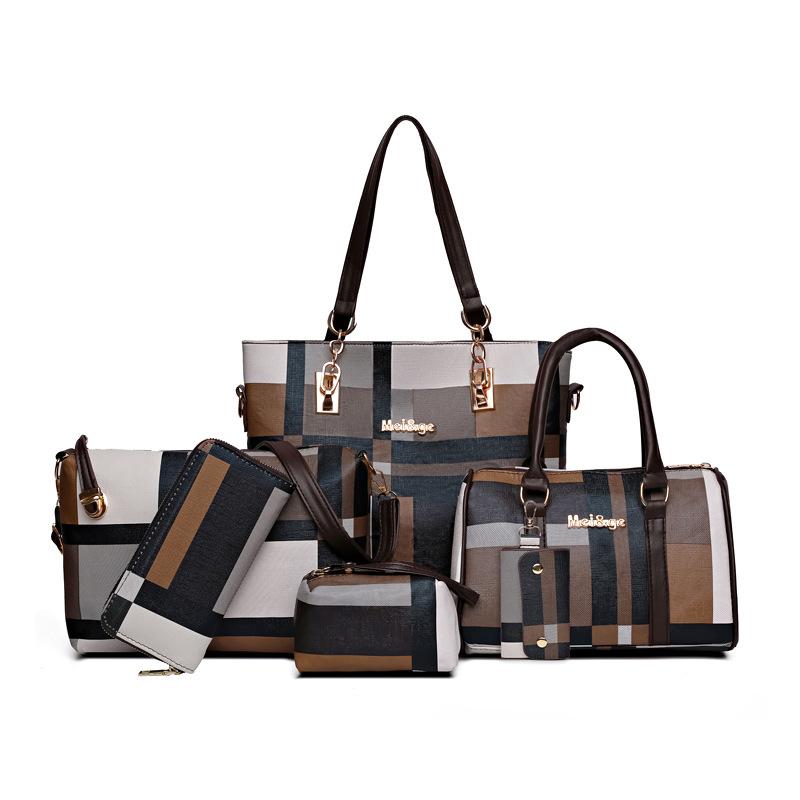 New women s bag, classic plaid pattern six-piece set, mother and child bag, shoulder crossbody handbag, wallet, card bag. коричневий
New women s bag, classic plaid pattern six-piece set, mother and child bag, shoulder crossbody handbag, wallet, card bag. коричневий