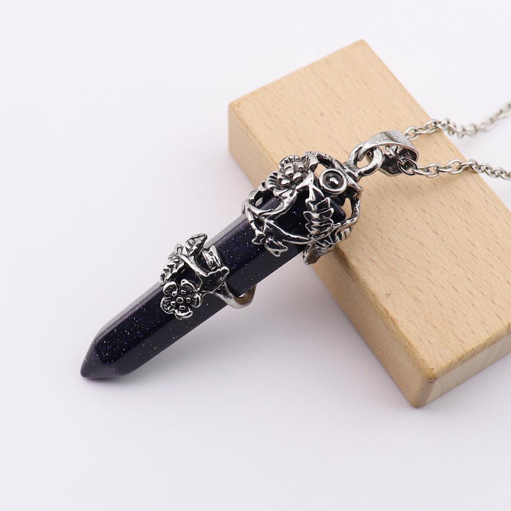 Rose Plum Blossom Necklace, Natural Stone Crystal Single Pointed Hexagonal Column Pendant N761
Rose Plum Blossom Necklace, Natural Stone Crystal Single Pointed Hexagonal Column Pendant N761