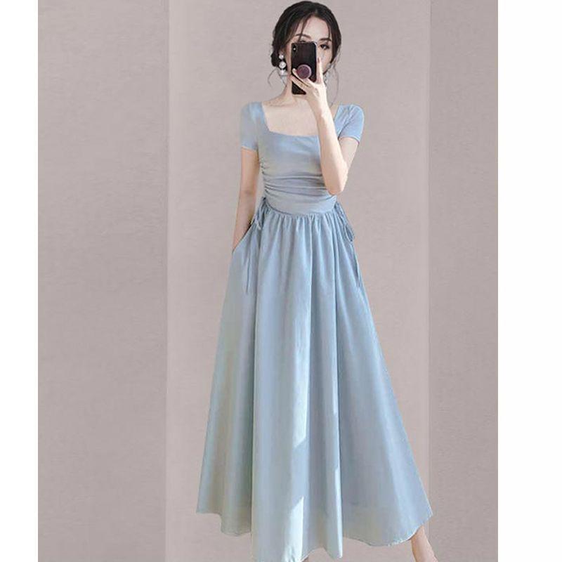 Elegant French Square Neck Summer Slim-Fit Dress with Drawstring Long Skirt, 2025 Collection S
Elegant French Square Neck Summer Slim-Fit Dress with Drawstring Long Skirt, 2025 Collection S