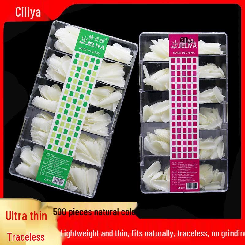 Nailia Natural Frosted Transparent Nail Tips - 500 Pieces: Ultra-Thin, Traceless, Full and Half Cover Options, No Filing Needed
Nailia Natural Frosted Transparent Nail Tips - 500 Pieces: Ultra-Thin, Traceless, Full and Half Cover Options, No Filing Needed