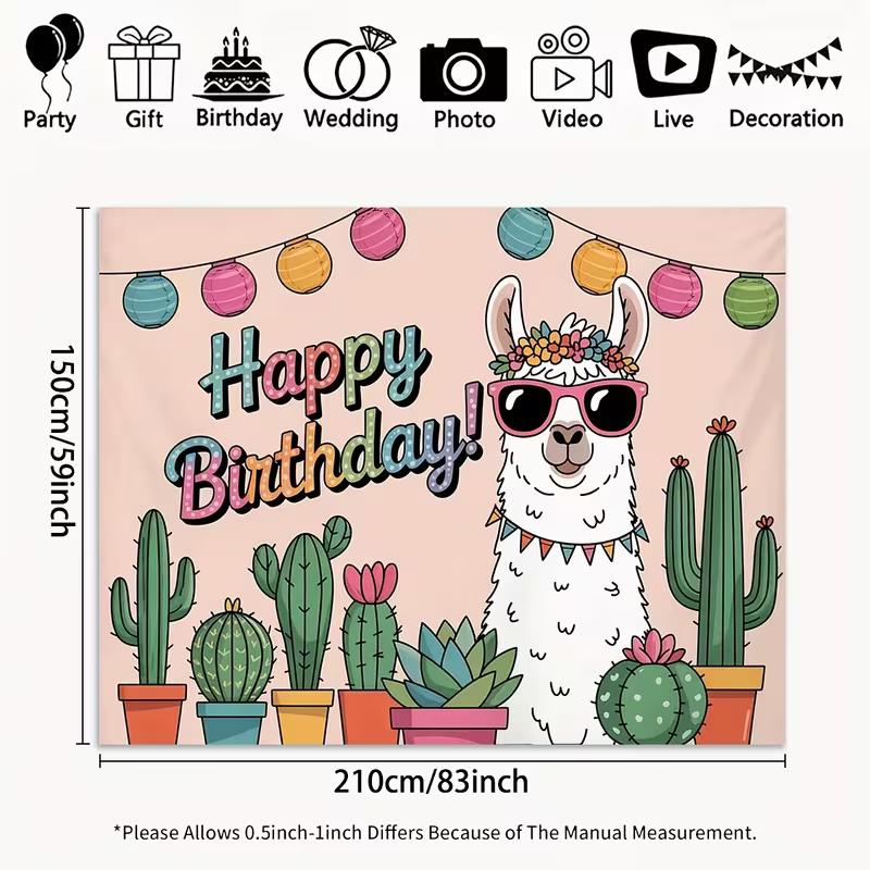 2D Llama Cactus Happy Birthday Backdrop Kids Fiesta Party Photography Background Banner 47.2x31.5inch/120*80cm
2D Llama Cactus Happy Birthday Backdrop Kids Fiesta Party Photography Background Banner 47.2x31.5inch/120*80cm