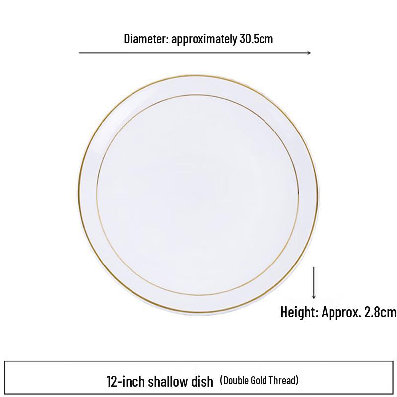 Gold Rim Round Ceramic Dinner Plate, 12-inch
Gold Rim Round Ceramic Dinner Plate, 12-inch