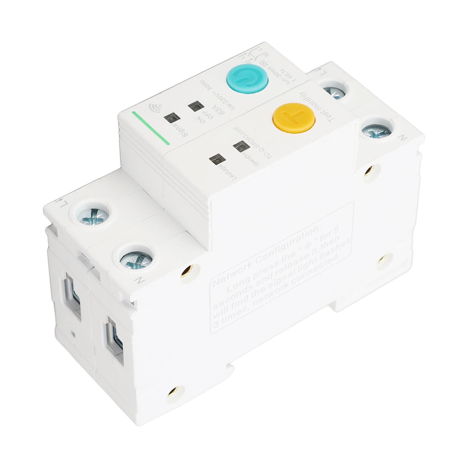 WiFi Розумний Автоматичний Вимикач 2P Маленький Вимикач PA66 32A 230V 30mA Захист від Струму Витоку на Землю
WiFi Розумний Автоматичний Вимикач 2P Маленький Вимикач PA66 32A 230V 30mA Захист від Струму Витоку на Землю