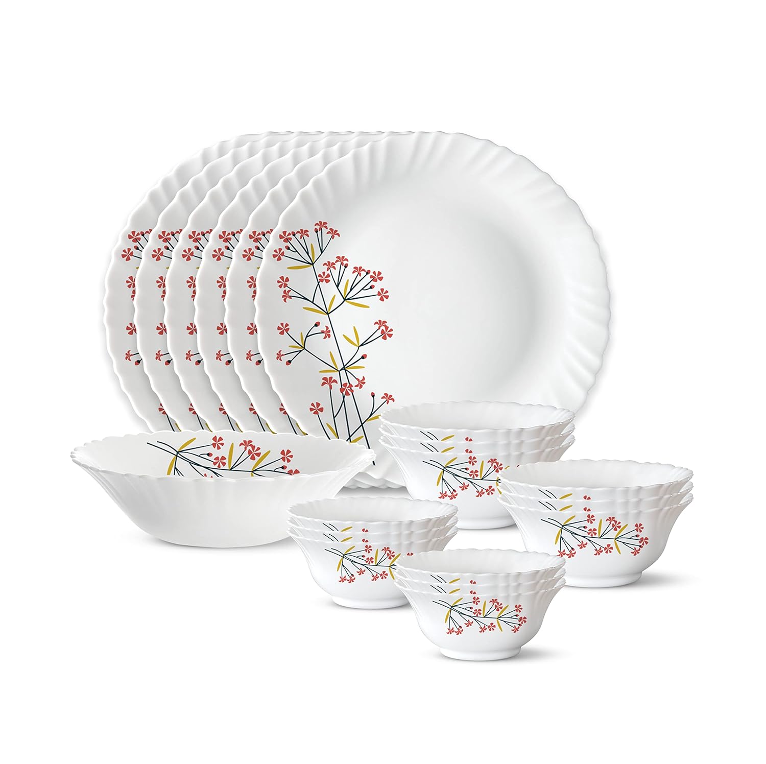 Dinner Set 19 Pieces for Family of 6 Microwave & Dishwasher Safe Bone-Ash Free Crockery Set M красный
Dinner Set 19 Pieces for Family of 6 Microwave & Dishwasher Safe Bone-Ash Free Crockery Set M красный