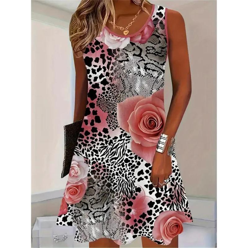 Sleeveless 3D Flower Printed Street Ladies Loose Dress S
Sleeveless 3D Flower Printed Street Ladies Loose Dress S