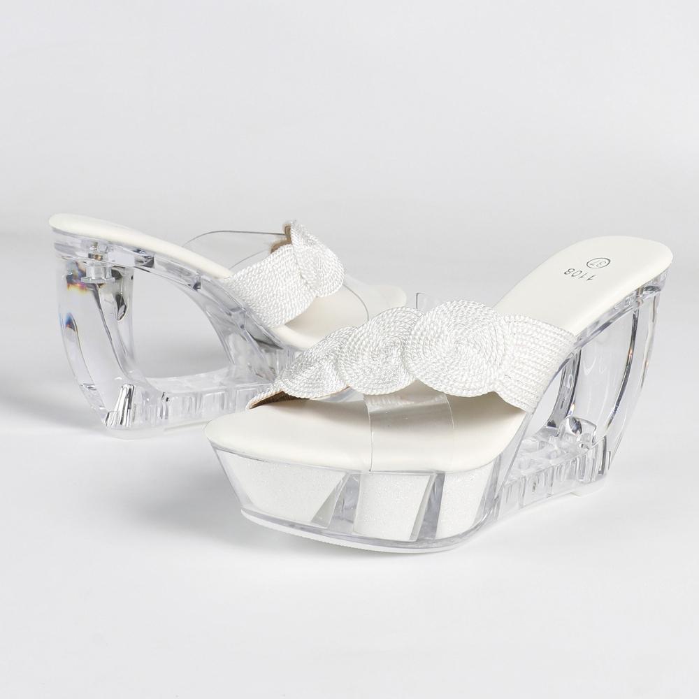11CMKorean Style Wedge Heel Slippers, Crystal Sole Sexy Pole Dance Shoes, Fashion Runway Nightclub Women Footwear LFD-1108WG-F36 43 білий
11CMKorean Style Wedge Heel Slippers, Crystal Sole Sexy Pole Dance Shoes, Fashion Runway Nightclub Women Footwear LFD-1108WG-F36 43 білий