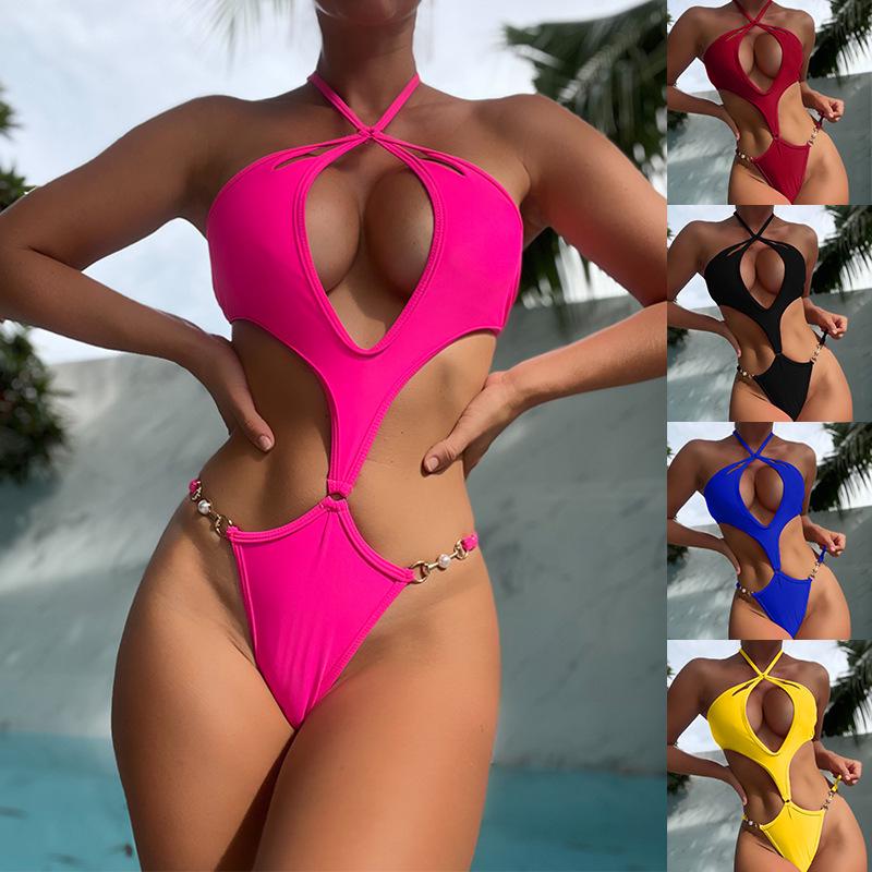 2024 Multicolor Cutout Pearl Chain Halter Bikini - Sexy One-Piece European & American Women s Swimsuit XL жовтий
2024 Multicolor Cutout Pearl Chain Halter Bikini - Sexy One-Piece European & American Women s Swimsuit XL жовтий