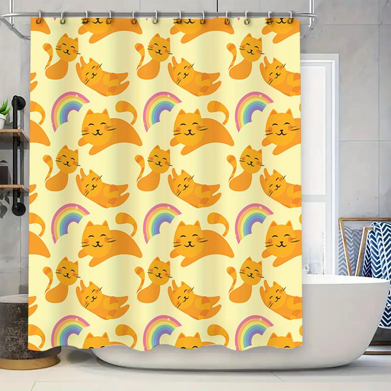 Yellow Cat Rainbow Shower Curtain Adorable Bathroom Decor For Kids Room Or Pet Area Watercolor Design Printed Fabric Waterproof W60H190(CM)-1 Pcs
Yellow Cat Rainbow Shower Curtain Adorable Bathroom Decor For Kids Room Or Pet Area Watercolor Design Printed Fabric Waterproof W60H190(CM)-1 Pcs