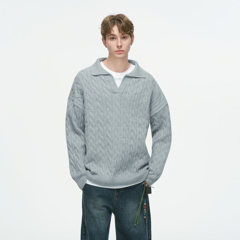 Dream Made Old Money Style New Rich Twist Polo Shirt V-Neck Sweater Men s Autumn Lazy Pullover Knitwear Gray 2XL
Dream Made Old Money Style New Rich Twist Polo Shirt V-Neck Sweater Men s Autumn Lazy Pullover Knitwear Gray 2XL