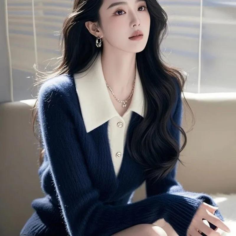 Beautiful Knitted Top with Purple Fake Two-piece Sweater for Lazy Winter Wear S синий
Beautiful Knitted Top with Purple Fake Two-piece Sweater for Lazy Winter Wear S синий