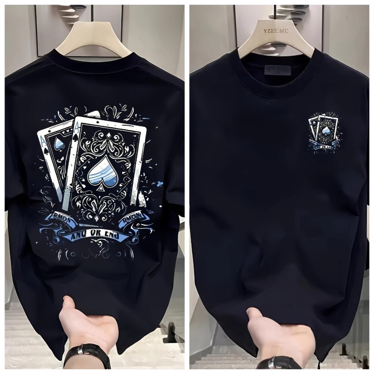 Summer Men s Heavy Cotton Loose T-shirt - Poker Pattern Printed Shirt - Street Style Daily and Formal Essential - Casual Top S
Summer Men s Heavy Cotton Loose T-shirt - Poker Pattern Printed Shirt - Street Style Daily and Formal Essential - Casual Top S