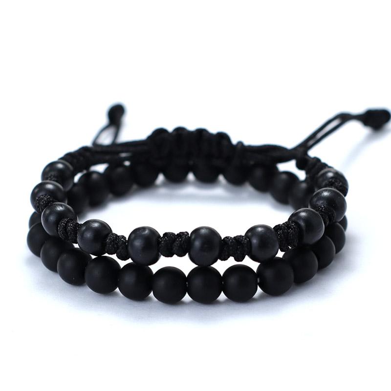 2Pcs/Pair Men Bracelet Set 8mm Onyx Tiger Eyes Stone Braclet Natural Wooden Braslet Homme Weaven Rope Brazalete Pulseira Hombre чёрный
2Pcs/Pair Men Bracelet Set 8mm Onyx Tiger Eyes Stone Braclet Natural Wooden Braslet Homme Weaven Rope Brazalete Pulseira Hombre чёрный