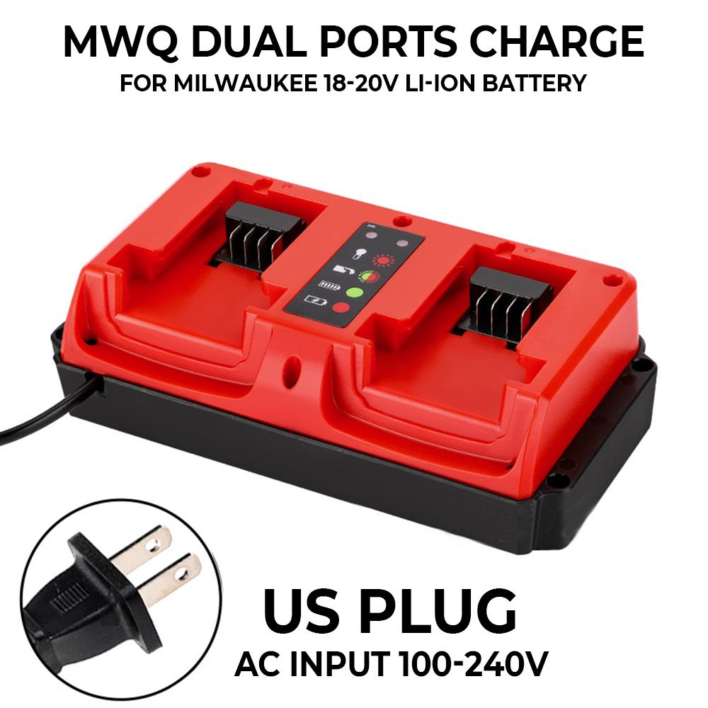 NEW Portable Dual Ports Charger For Milwaukee 18V-20V Lithium Battery Rechargeable 48-11-1815 48-11-1820 48-11-1830 Fast Charger
NEW Portable Dual Ports Charger For Milwaukee 18V-20V Lithium Battery Rechargeable 48-11-1815 48-11-1820 48-11-1830 Fast Charger