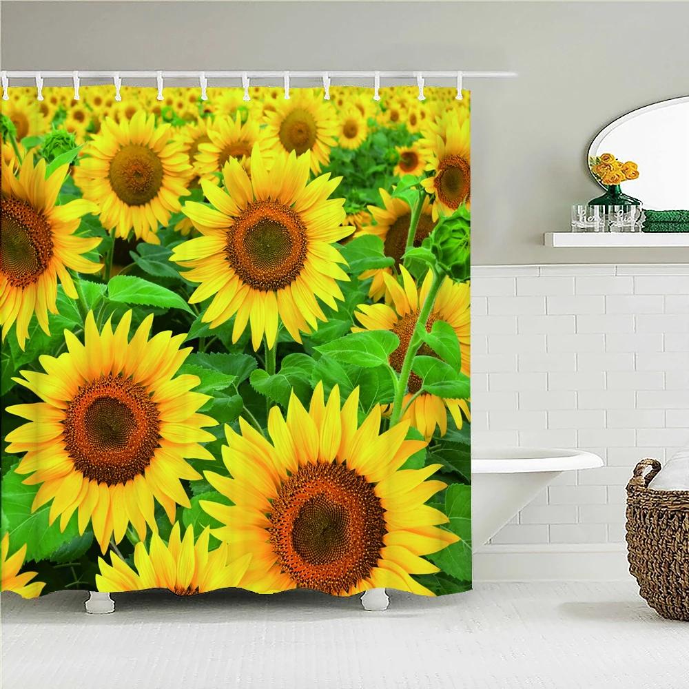 Sunflower Landscape Shower Curtain 3D Modern Flowers Printing Bath Screen Waterproof Polyester Fabric Bathroom Decor With Hooks W60H190(CM)-1 Pcs
Sunflower Landscape Shower Curtain 3D Modern Flowers Printing Bath Screen Waterproof Polyester Fabric Bathroom Decor With Hooks W60H190(CM)-1 Pcs