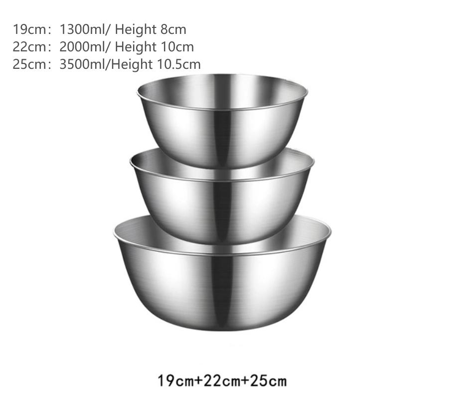 Набор из 3 мисок из нержавеющей стали 304 со шкалой для приготовления пищи, выпечки, хранения продуктов, миски для смешивания большой вместимости для домашней кухни
Набор из 3 мисок из нержавеющей стали 304 со шкалой для приготовления пищи, выпечки, хранения продуктов, миски для смешивания большой вместимости для домашней кухни
