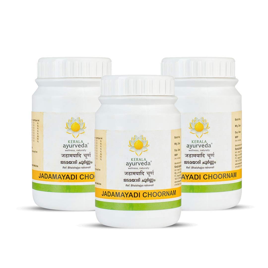 Kerala Ayurveda Jadamayadi Choornam 50 Gm x Pack of 3 | Herbal Ayurvedic Pain Relief Powder
Kerala Ayurveda Jadamayadi Choornam 50 Gm x Pack of 3 | Herbal Ayurvedic Pain Relief Powder