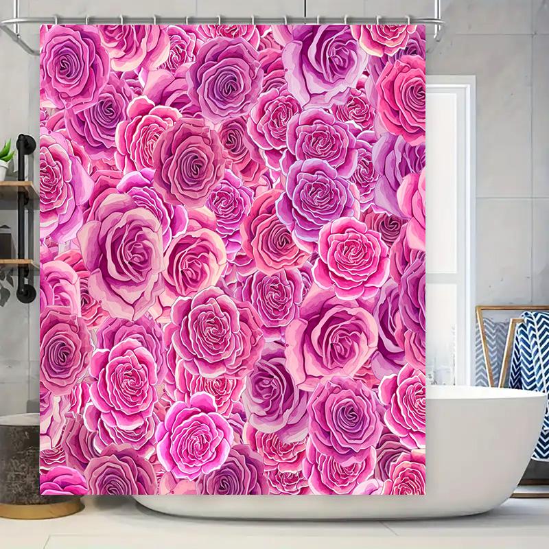 Bathroom Decor Shower Curtain Pink Roses Print Bath Rug White Bathtub Cover Home Decoration Waterproof Fabric 69X72 (L) W60H190(CM)-1 Pcs
Bathroom Decor Shower Curtain Pink Roses Print Bath Rug White Bathtub Cover Home Decoration Waterproof Fabric 69X72 (L) W60H190(CM)-1 Pcs