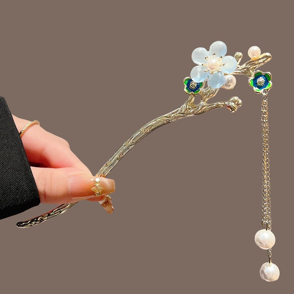 Flower Hairpin Pearl Tassel Antique Style Elegant Hair Stick Simple Disc Hair Pin Cheongsam Hanfu Hair Accessories for Women
Flower Hairpin Pearl Tassel Antique Style Elegant Hair Stick Simple Disc Hair Pin Cheongsam Hanfu Hair Accessories for Women