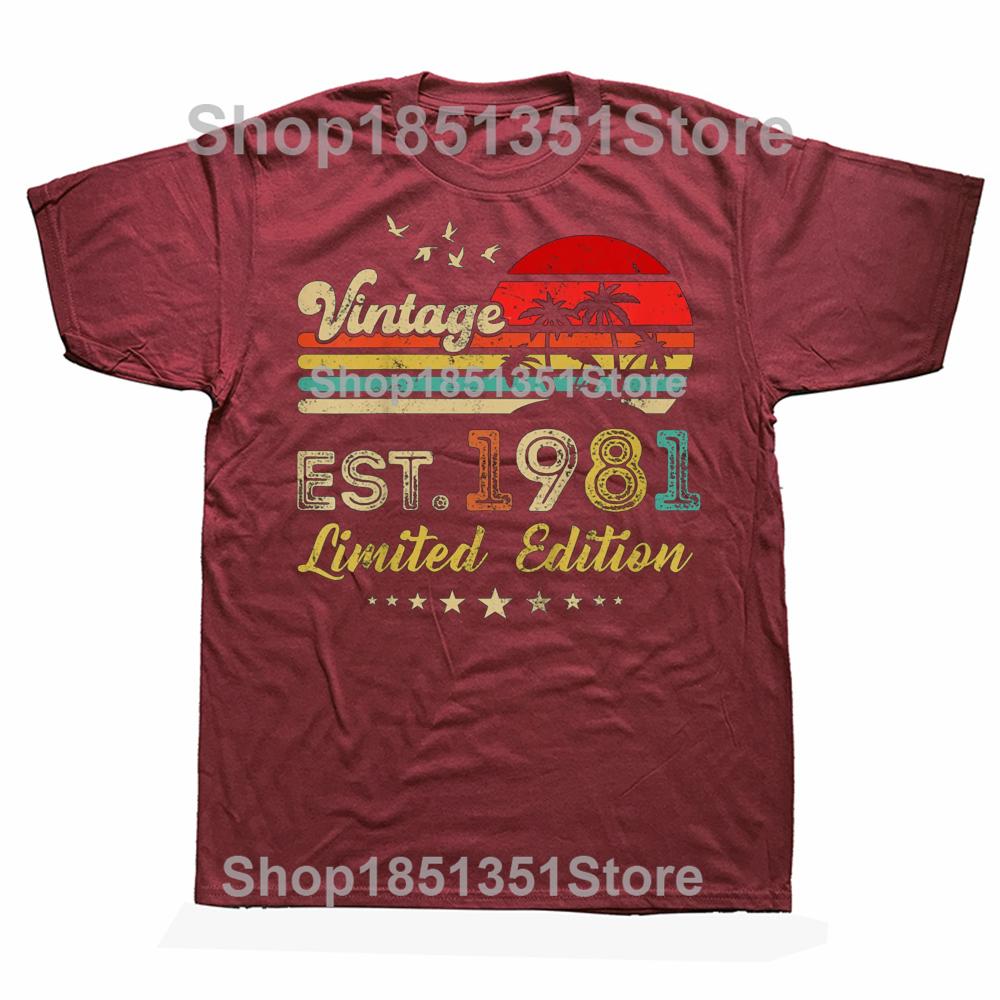 Funny 44 Years Old Vintage 1981 Limited Edition 44nd T Shirts Graphic Cotton Streetwear Short Sleeve Birthday Gifts Tshirt Men 4XL
Funny 44 Years Old Vintage 1981 Limited Edition 44nd T Shirts Graphic Cotton Streetwear Short Sleeve Birthday Gifts Tshirt Men 4XL