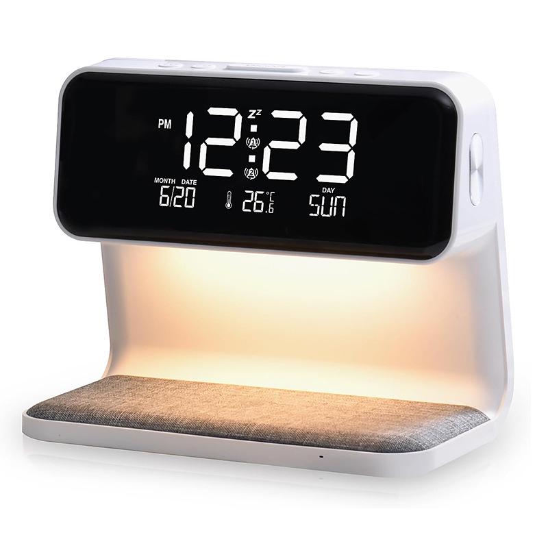 15W Wireless Charging Bedside Lamp with Alarm Clock, Dimmable Night Light, and Large Display for Bedroom Includes C-C Data Cable
15W Wireless Charging Bedside Lamp with Alarm Clock, Dimmable Night Light, and Large Display for Bedroom Includes C-C Data Cable