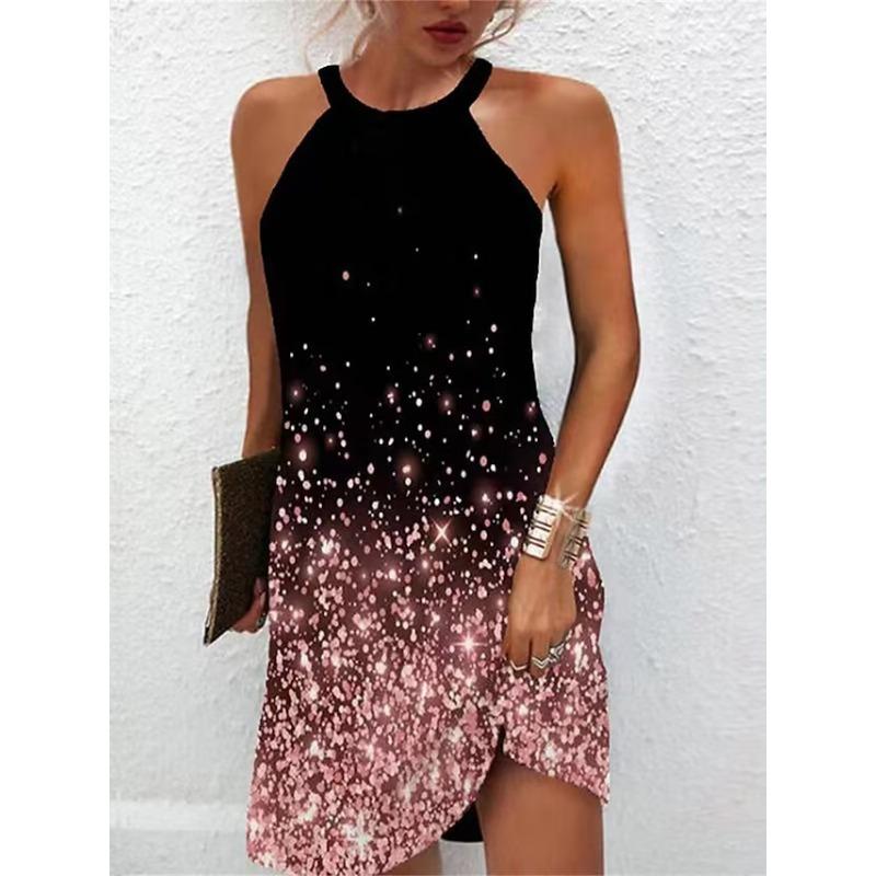 Женские летние свободные повседневные платья с круглым вырезом без рукавов с принтом 5XL розовый/чёрный
Женские летние свободные повседневные платья с круглым вырезом без рукавов с принтом 5XL розовый/чёрный