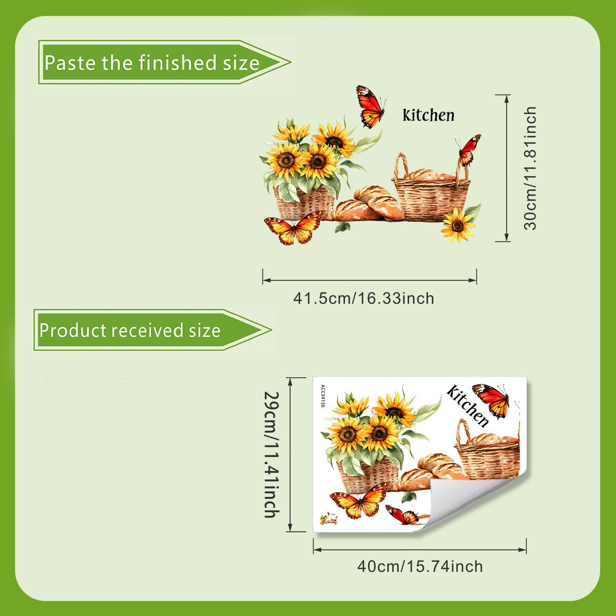 Наклейки на стену в виде бабочек и подсолнухового хлеба в деревенском стиле, наклейки для украшения стен кухни 30*40cm
Наклейки на стену в виде бабочек и подсолнухового хлеба в деревенском стиле, наклейки для украшения стен кухни 30*40cm