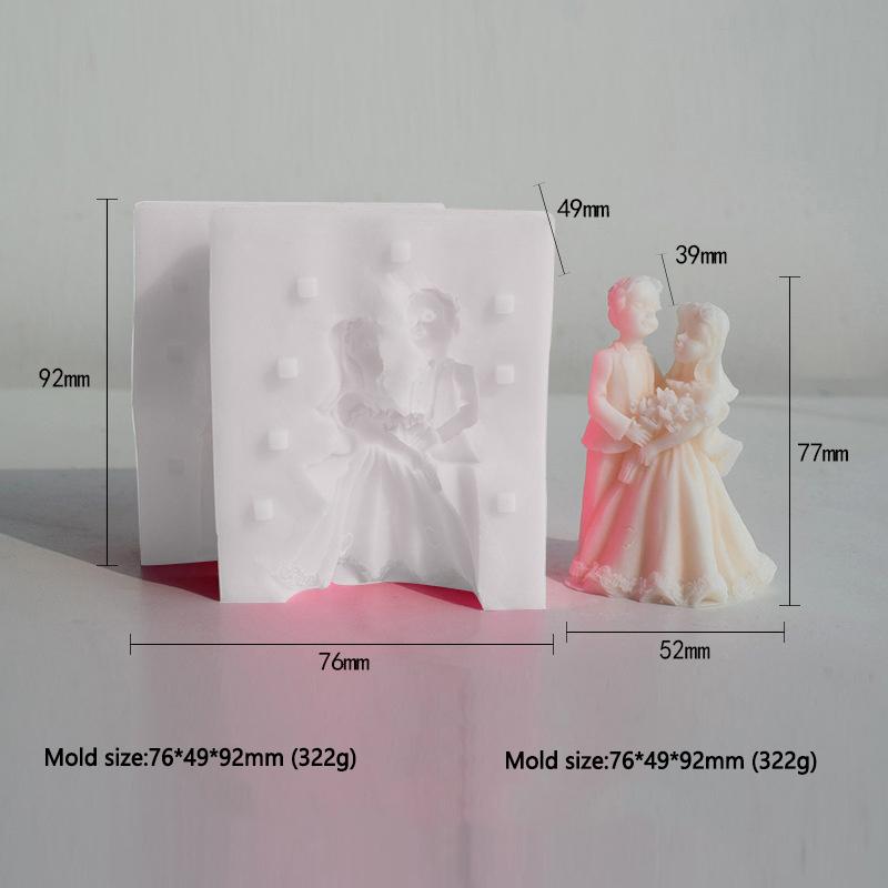 Свадебная свеча Силиконовая форма Сделай сам Свадебное платье Ручная работа Молодожены Гипсовая Ароматерапия Смола Форма Свадебный декор