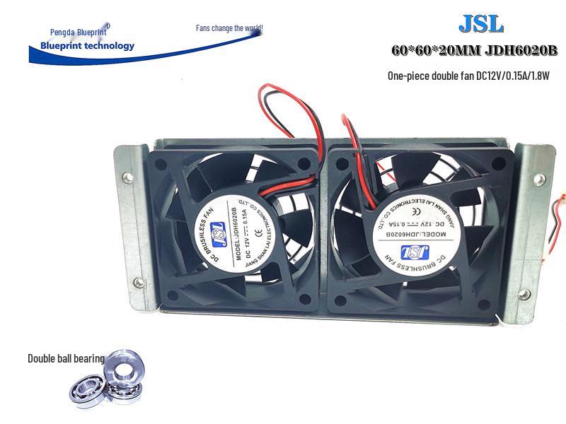 Brand-New JDH6020B 60x60x20mm Double Ball Bearing Chassis Cooling Fan, 12V, 0.15A Single fan with grill, dual ball bearing
Brand-New JDH6020B 60x60x20mm Double Ball Bearing Chassis Cooling Fan, 12V, 0.15A Single fan with grill, dual ball bearing