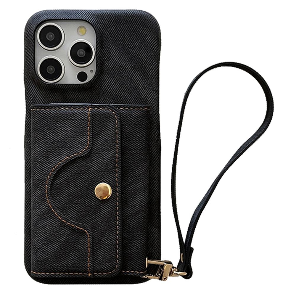 For iPhone 14 Pro Max Case Card Slots Mirror Design Jeans Cloth Texture PU Leather Back Cover with Strap Black
For iPhone 14 Pro Max Case Card Slots Mirror Design Jeans Cloth Texture PU Leather Back Cover with Strap Black