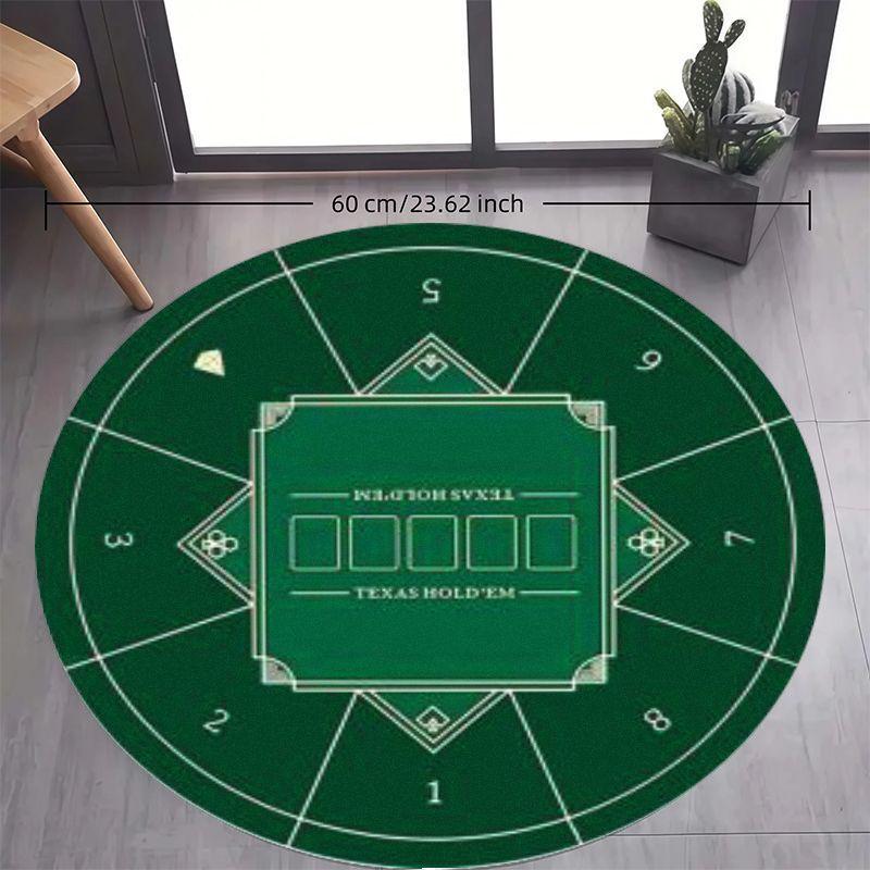 Texas Hold em Poker Table Round Area Rug, Green Gaming Floor Mat with Numbered Sections for Home Office and Party Decor Diameter 60cm
Texas Hold em Poker Table Round Area Rug, Green Gaming Floor Mat with Numbered Sections for Home Office and Party Decor Diameter 60cm