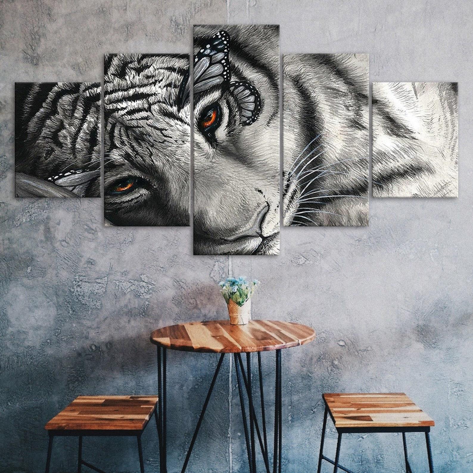 White Tiger Red Eye Butterfly Wings 5 Piece Five Panel Wall Canvas Print Modern Poster Picture Home Decor Gift For Him For Her 20X35 20X45 20X55CM
White Tiger Red Eye Butterfly Wings 5 Piece Five Panel Wall Canvas Print Modern Poster Picture Home Decor Gift For Him For Her 20X35 20X45 20X55CM