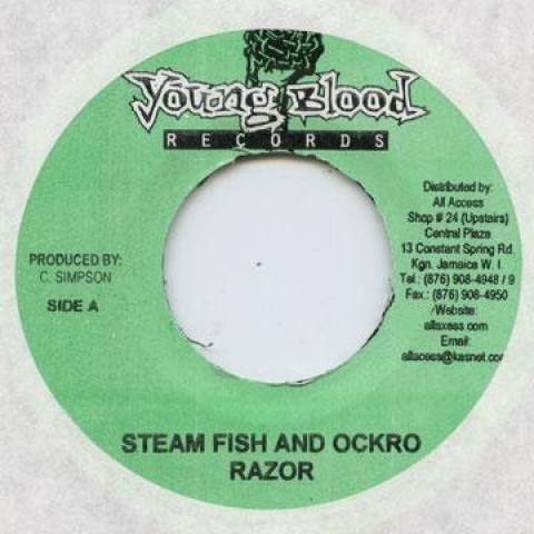 7inch Record RAZOR - Steam Fish And Ockro Young Blood 2004 Jamaica Reggae, Ska & Dub
7inch Record RAZOR - Steam Fish And Ockro Young Blood 2004 Jamaica Reggae, Ska & Dub