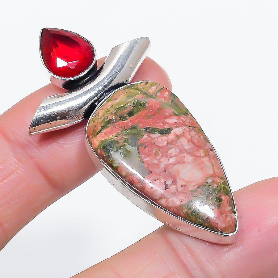 Natural Unakite, Garnet Gemstone 925 Sterling Silver Jewelry Pendant 2.09 t2f99
Natural Unakite, Garnet Gemstone 925 Sterling Silver Jewelry Pendant 2.09 t2f99