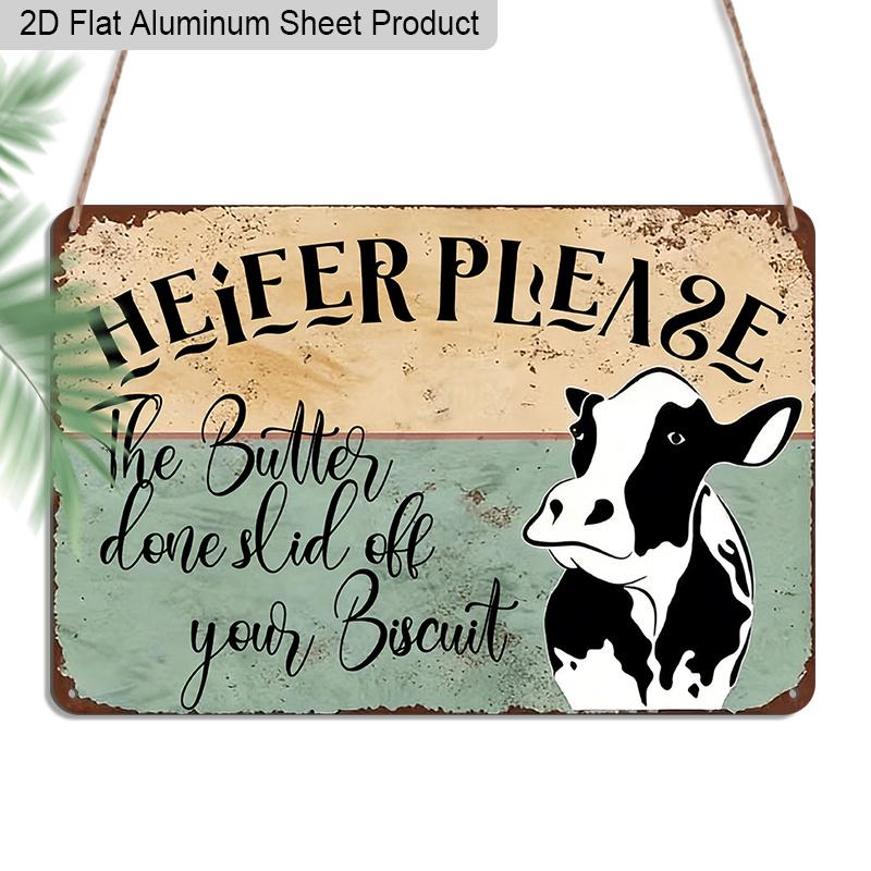 2D Flat 1pc Retro Farm Cow Humor Vintage Aluminum Sign Heifer Please Funny Gift for Farm Lovers Home Kitchen Decor 7.87x11.81 20*30cm
2D Flat 1pc Retro Farm Cow Humor Vintage Aluminum Sign Heifer Please Funny Gift for Farm Lovers Home Kitchen Decor 7.87x11.81 20*30cm