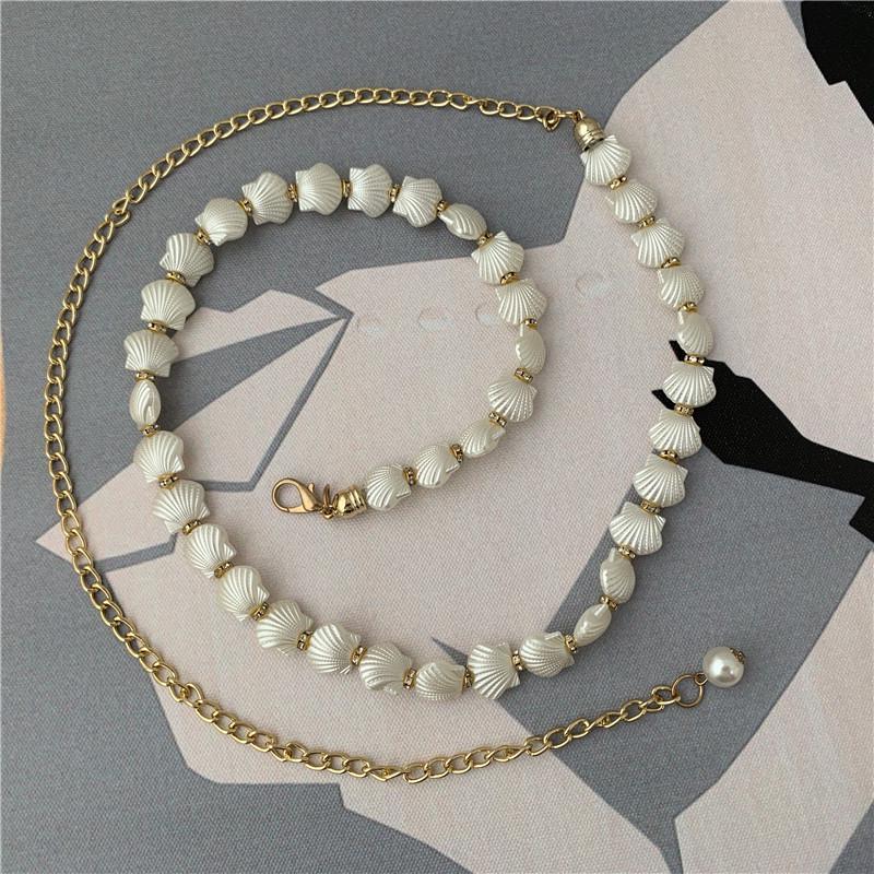 Ladies Belt Shell Pearl Waist Chain Decorative Women S Fine Metal Belt With Dress Trend Su білий
Ladies Belt Shell Pearl Waist Chain Decorative Women S Fine Metal Belt With Dress Trend Su білий