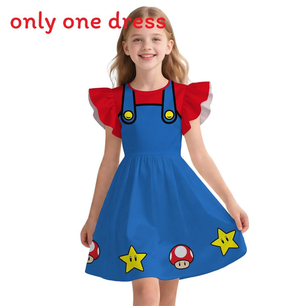 Cute Super Mario Girl Sleep Dress With Flying Sleeve Princess Style For Ages 3 To 8 Blue Red,100cm
Cute Super Mario Girl Sleep Dress With Flying Sleeve Princess Style For Ages 3 To 8 Blue Red,100cm