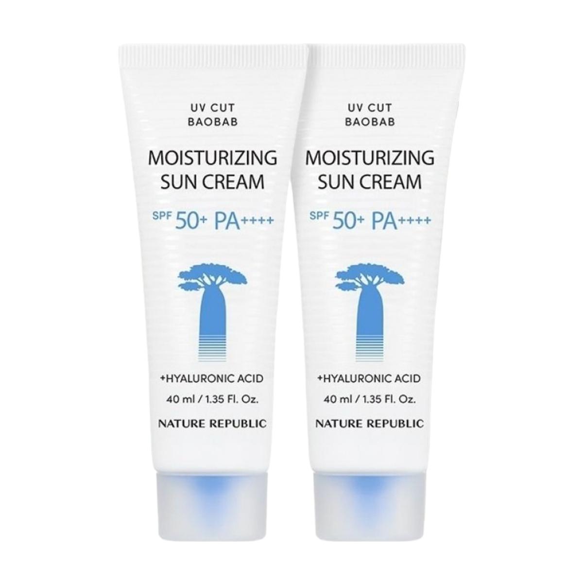 Nature Republic UV Cut Baobab Moisture Sun Cream SPF50+ PA++++ Hydrating & Daily Sun Protection 40ml (Pack of 2)
Nature Republic UV Cut Baobab Moisture Sun Cream SPF50+ PA++++ Hydrating & Daily Sun Protection 40ml (Pack of 2)